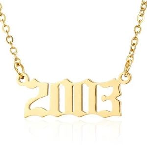 24k Gold Plated Birth Year Necklace
